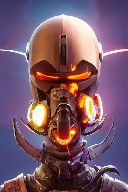 Image similar to epic mask helmet robot ninja portrait stylized as fornite style game design fanart by concept artist gervasio canda, behance hd by jesper ejsing, by rhads, makoto shinkai and lois van baarle, ilya kuvshinov, rossdraws global illumination radiating a glowing aura global illumination ray tracing hdr render in unreal engine 5