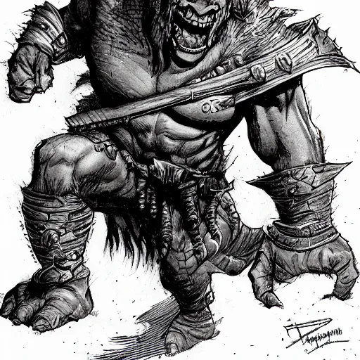 Image similar to dnd orc, by Jim Lee