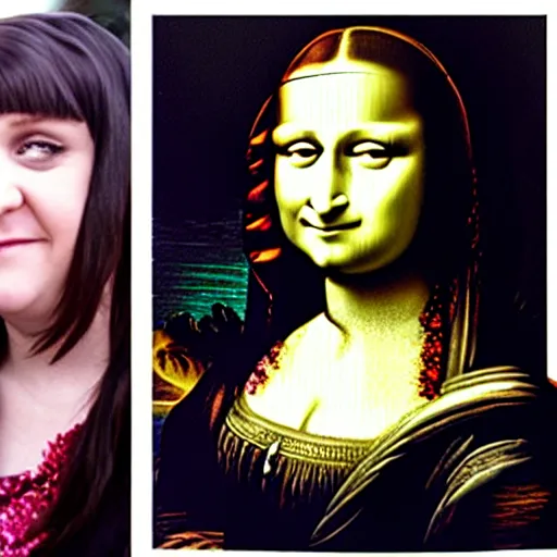 Prompt: monalisa smile, Girls Heart, girls hbo, lena dunham, bff