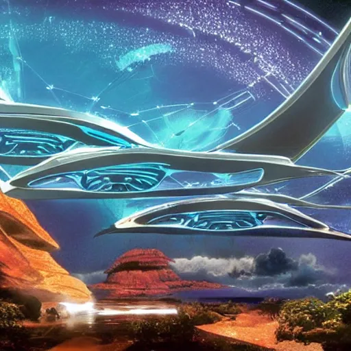 Prompt: an extremely intricate sci-fi world of the future, manta rays flying in the sky, advance civilization, utopian