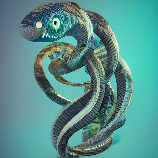 Prompt: A portrait of a sea serpent made of computer code, detailed, octane render, trending on artstation, digital art, cinematic.