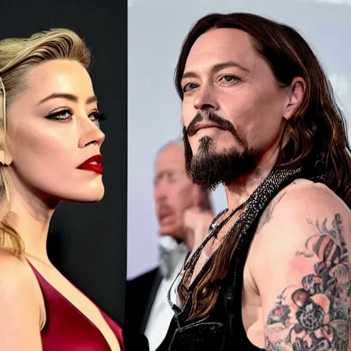 Image similar to jesus telling amber heard to stop accusing johnney depp