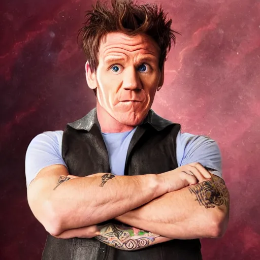 Image similar to gordan ramsay as the lead singer in the smiths