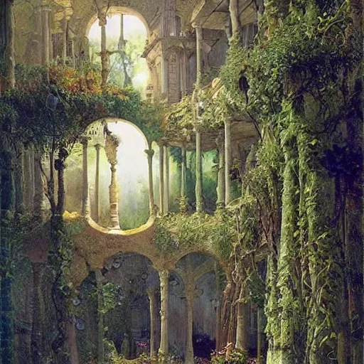 Image similar to paint surrealist 👁🏰🍄, ferdinand knab