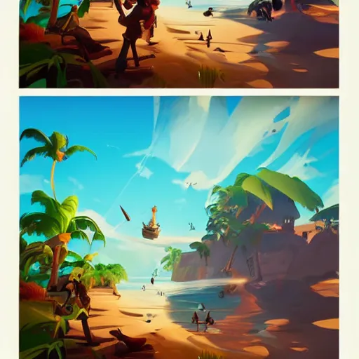 Image similar to painting treasure on sea of thieves game smooth median photoshop filter cutout vector, behance hd by jesper ejsing, by rhads, makoto shinkai and lois van baarle, ilya kuvshinov, rossdraws global illumination