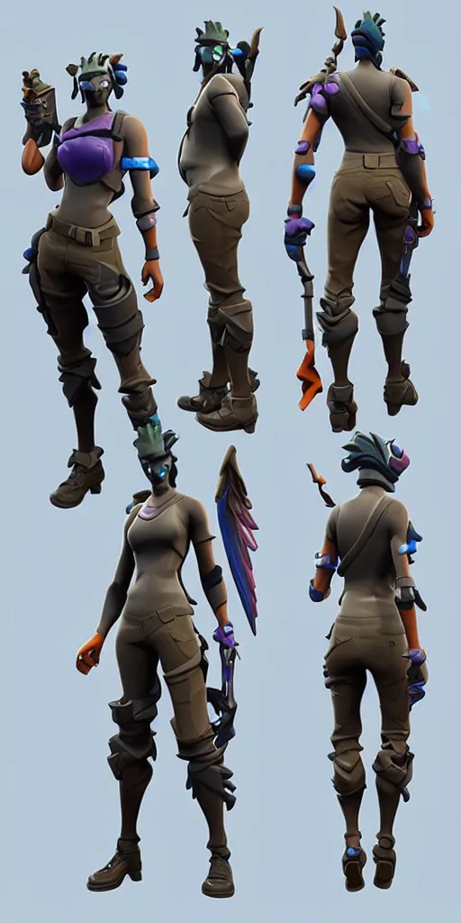 Prompt: a fortnite skin 3d model inspired by angels and demons accurate face, detailed face