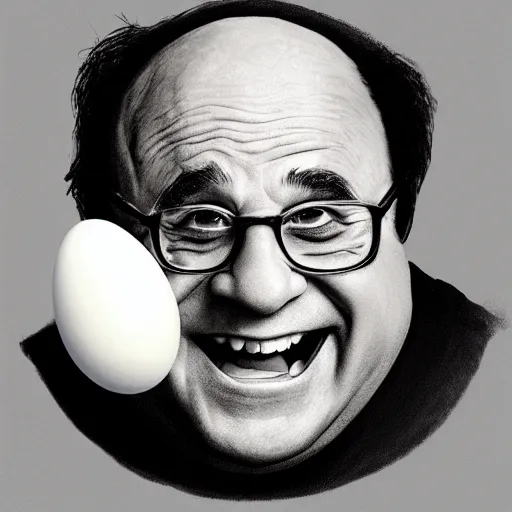 Image similar to danny devito offering me an egg, trending on artstation