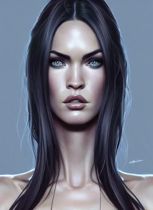 Prompt: symmetry!! gantz portrait of megan fox as a fairy, unholy, intricate, highly detailed, dynamic lighting, digital art, digital painting, artstation, terence nielsen, sharp focus, illustration, art by artgerm and greg rutkowski and moebius, 8 k