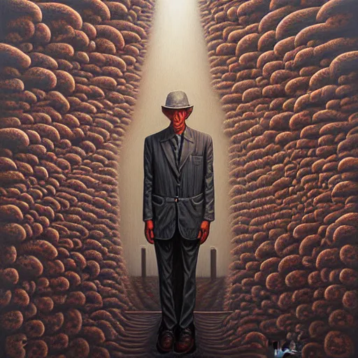 Image similar to in a dream, are all the characters really you? by jeffrey smith, oil on canvas