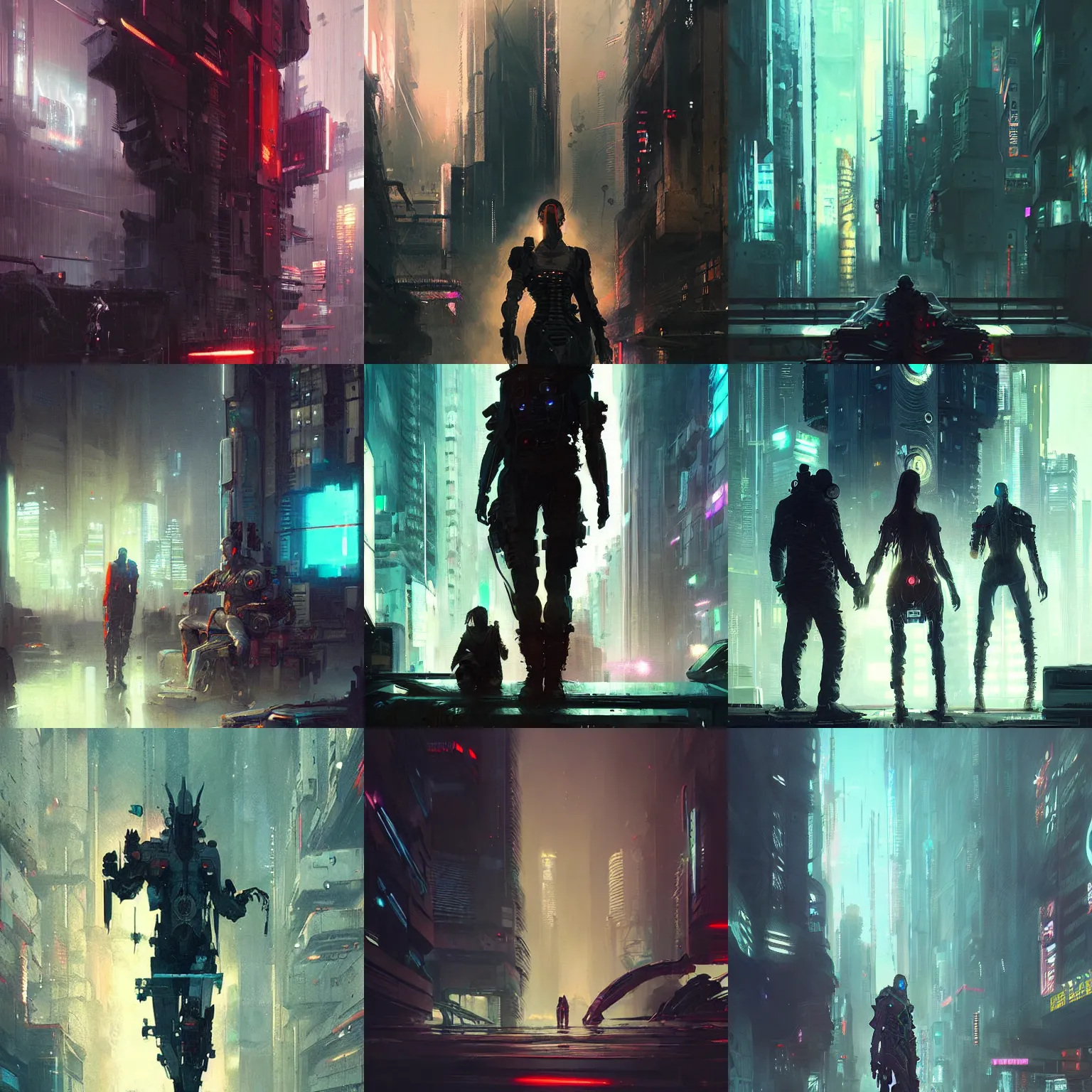 Prompt: Cyberpunk in the flesh, art by Greg Rutkowski