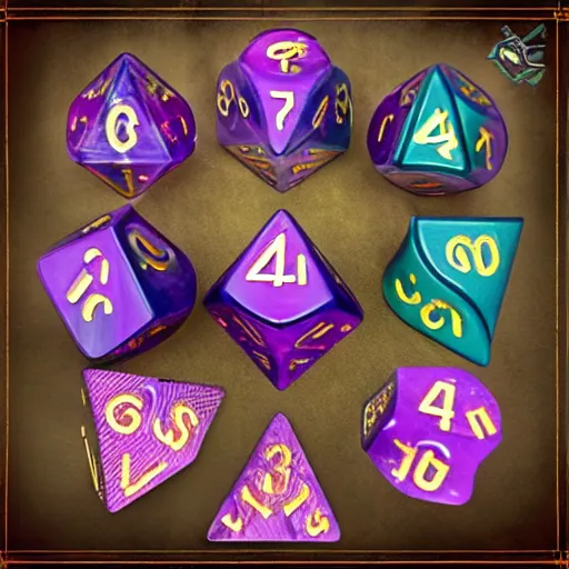 Prompt: fantasy magical dice, dice of fate