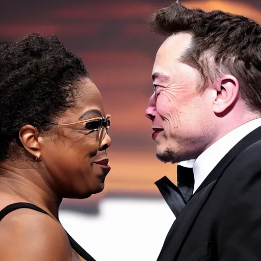 Prompt: elon musk punching oprah