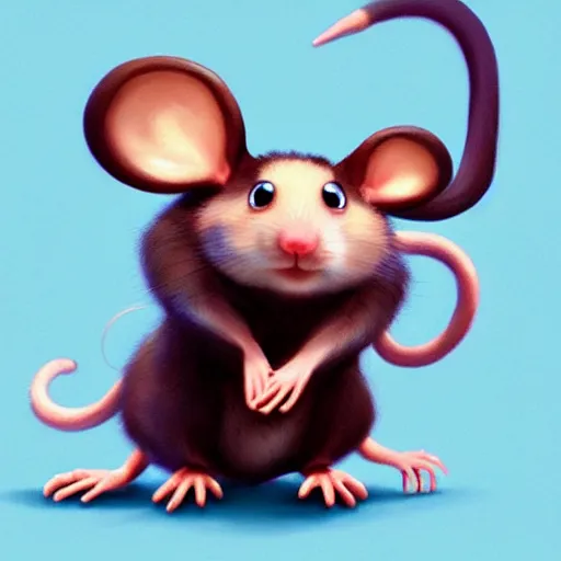 Image similar to cute rat pixar concept art trending artstation oil painting