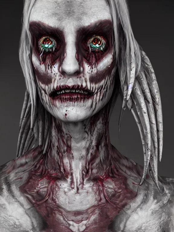 Prompt: portrait art of 8k ultra realistic undead wraith, ornate angel portrait , detailed face features, biotech, full of colour, cinematic lighting, 8k, hyperrealistic, focused, extreme details,unreal engine 5, cinematic, masterpiece