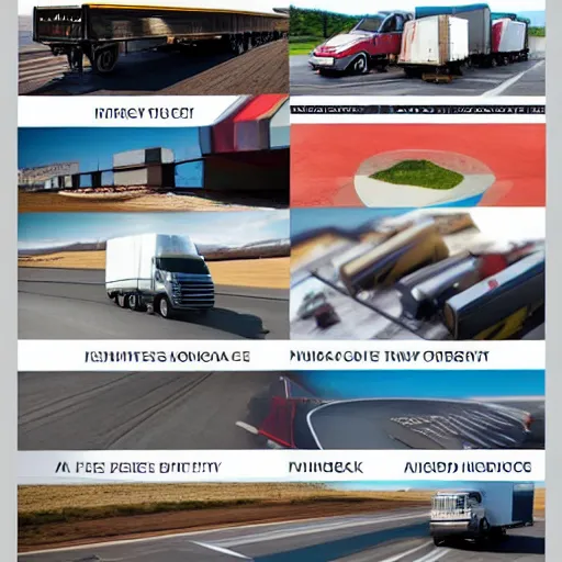 Image similar to graphic design moodboard for a trucking company
