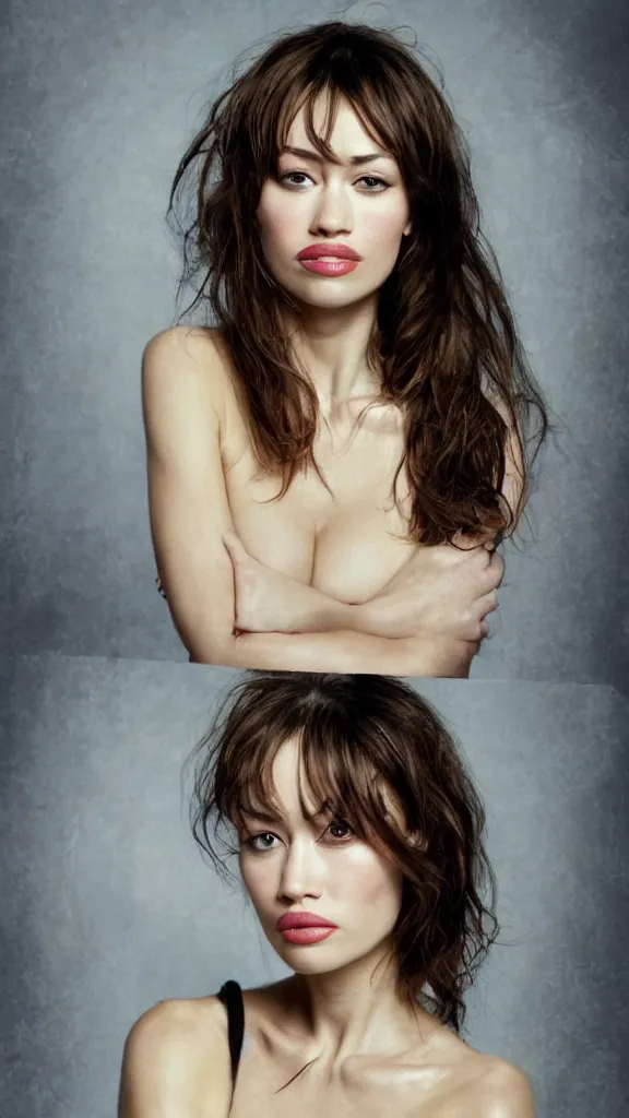 Image similar to photocollage rancid detailed portrait of olga kurylenko