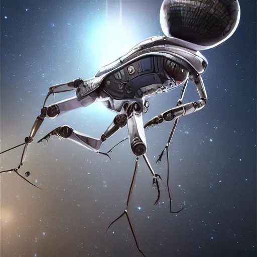 Image similar to Space insect android, high qualit, high resolution, 8k, trending on Artstation, surreal, hyper-detailed