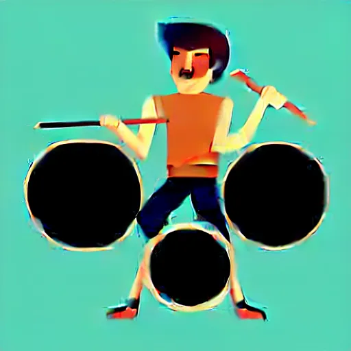 Image similar to a 2 d drummer character design, vector art, digital art, portrait, 4 k, 8 k, sharp focus, smooth, illustration, concept art