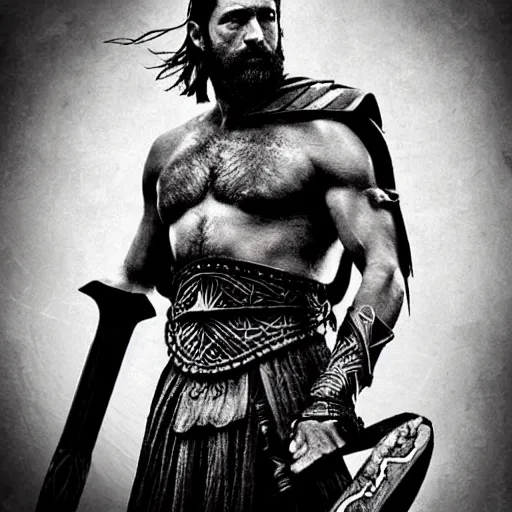 Prompt: “Leónidas king from 300 Spartans zack Snyder battle with spear epic dark background artwork intricate”