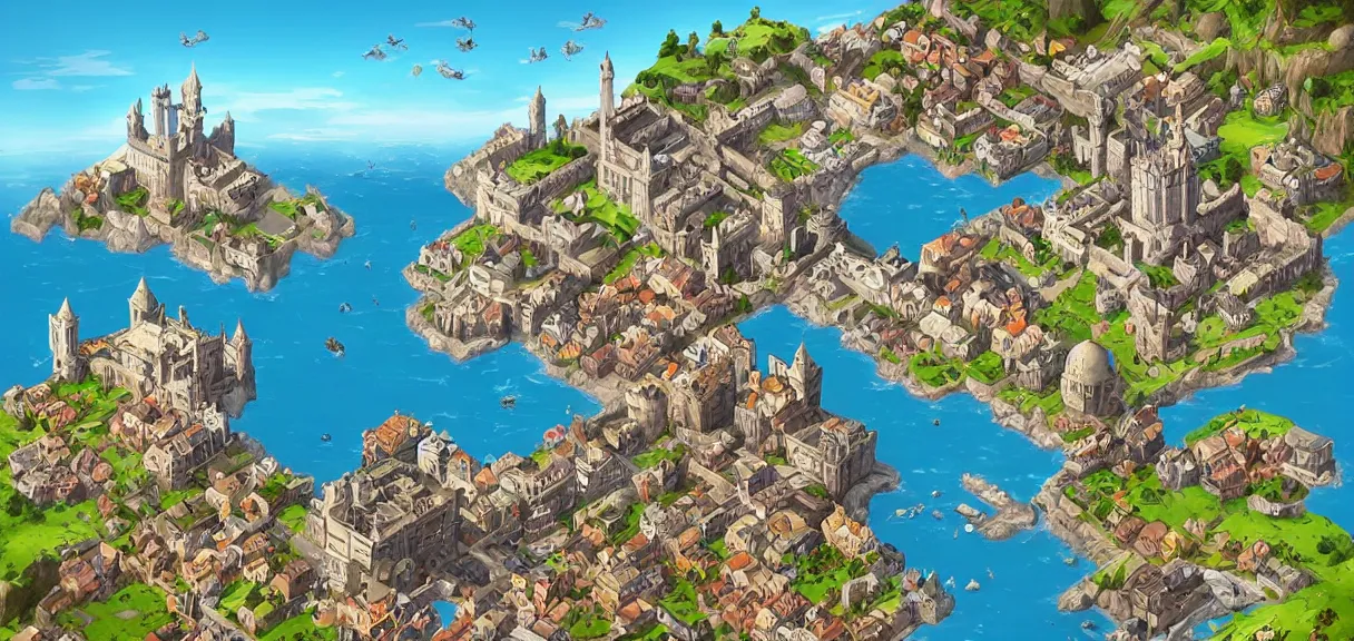 Image similar to “ the city of king's landing from game of thrones, but in the style of fortnite, digital art, award winning ”