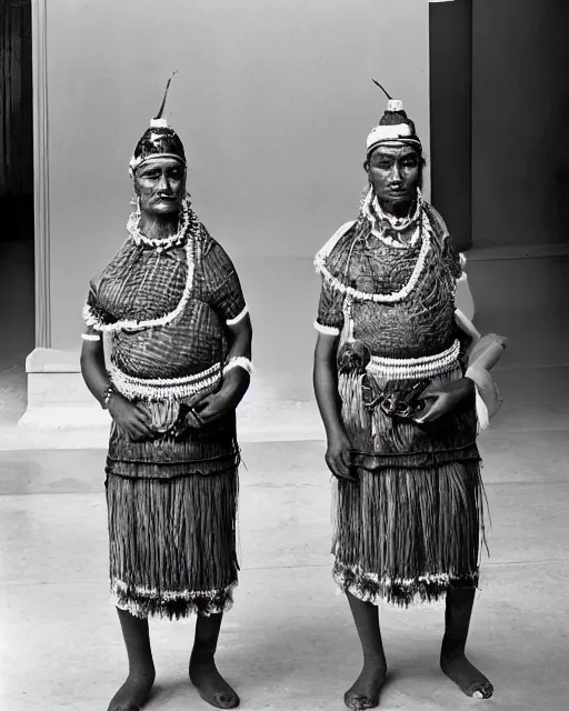 Image similar to Award winning reportage photo of Monegasque Natives traditional garb on museum Manniquins by Dian Arbus, 85mm ND 5, perfect lighting, gelatin silver process