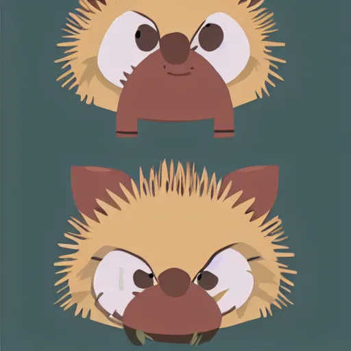 Image similar to cute hedgehog in the style of goro fujita