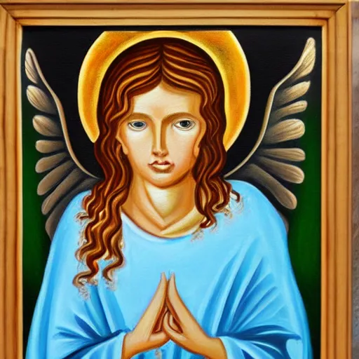 Image similar to biblically accurate angel, painting