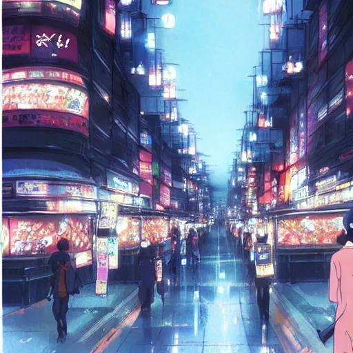 Prompt: Kabukicho Street, anime concept art by Makoto Shinkai