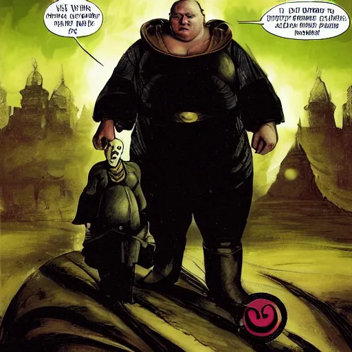 Image similar to baron. vladimir harkonnen is the direct - line male descendant of the bashar abulurd harkonnen who was banished for cowardice after the battle of corrin. the return of house harkonnen to power generally is ascribed to adroit manipulation of the whale fur market and later consolidation with melange wealth from arrakis.