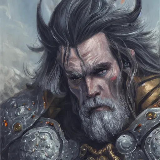 Image similar to reinhardt in the style of elden ring, highly detailed, oil on canvas