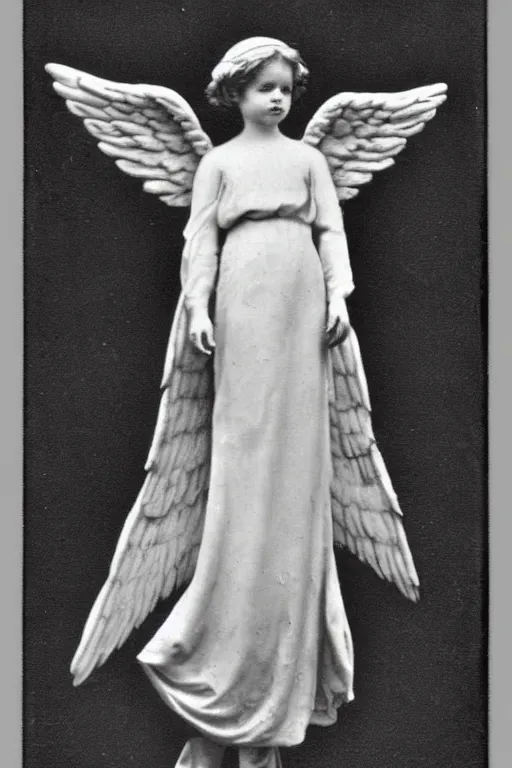 Image similar to old realistic photo of an angel, photograph, early 1 9 0 0's, black and whitehighly detailed, matte, sharp focus, smooth, sharp focus, illustration