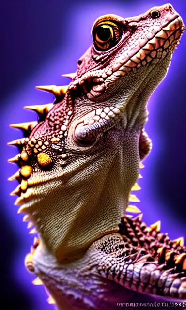 Prompt: a horned lizard, portrait, sharp focus, fantasy, digital art, concept art, dynamic lighting, by emylie boivin, jazza and rossdraws