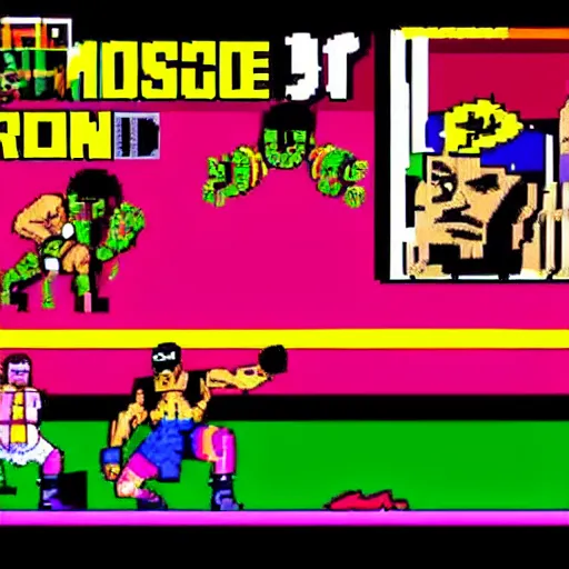 Prompt: macho man randy savage as an opponent in super punch out