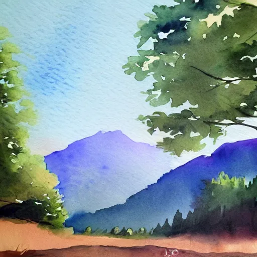 Image similar to watercolor painting landscape