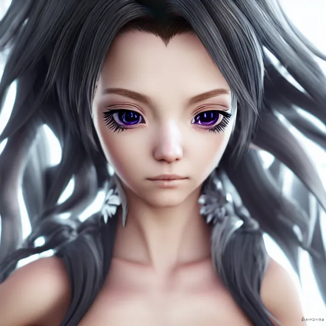 Image similar to perfectly centered close up portrait, anime goddess, candid photography, by anne stokes, highly detailed, character concept, unreal engine 5