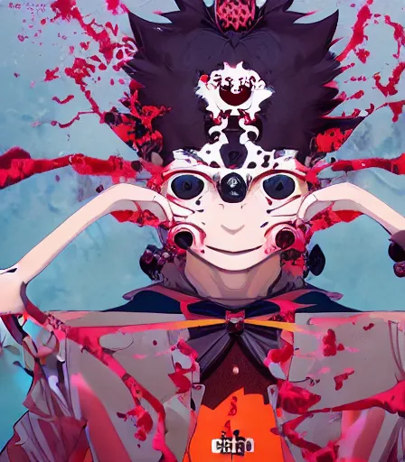 Image similar to Tim Burtons style Kimetsu no Yaiba by Alex Pardee and Nekro and Petros Afshar, and James McDermott,unstirred paint, vivid color, cgsociety 4K