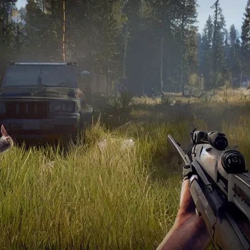 Image similar to a rabbit in the video game Far cry 5