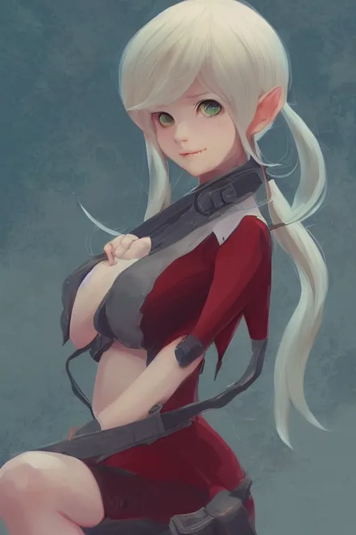 Prompt: cute elf girl by ilya kuvshinov, krenz cushart