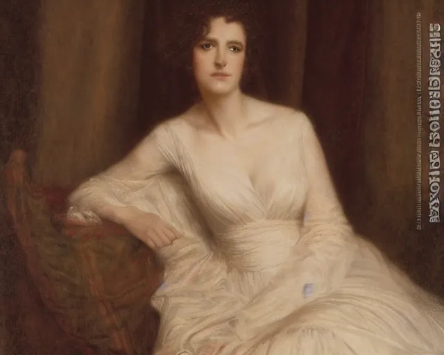 Image similar to portrait en buste of eva green, vesper lynd, vannessa ives in repose by Hughes Merle, by Pierre Auguste Cot, lackadaisical, aimless mood, perfectly detailed eyes, realistic fabric, abundant detail