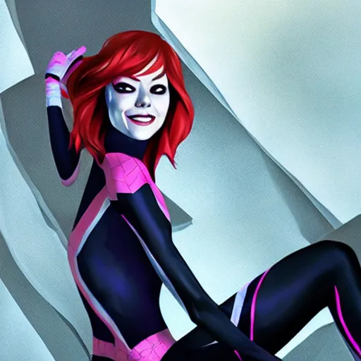 Prompt: Emma Stone as Spider-Gwen