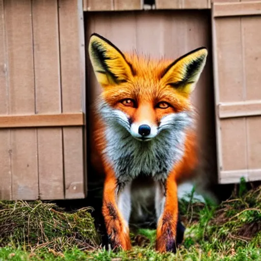 Image similar to a fox guarding a hen house