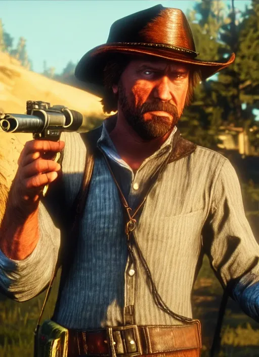 Image similar to film still of shaggy in red dead redemption 2 ( 2 0 1 8 video game )