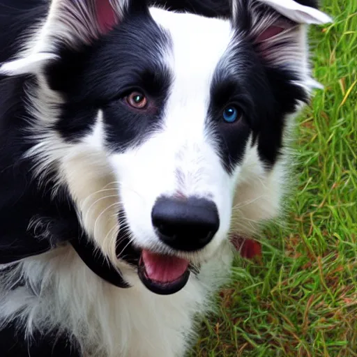 Prompt: border collie named freya