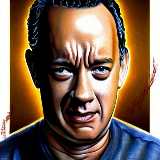 Prompt: portrait of Tom Hanks at all-you-can-eat beef buffet eating hamburgers, extra onions and ketchup, luscious patty with sesame seeds, ethereal, holy sacred light rays, handsome, D&D, fantasy, intricate, elegant, highly detailed, digital painting, artstation, concept art, matte, sharp focus, illustration, art by Artgerm and Greg Rutkowski and Alphonse Mucha