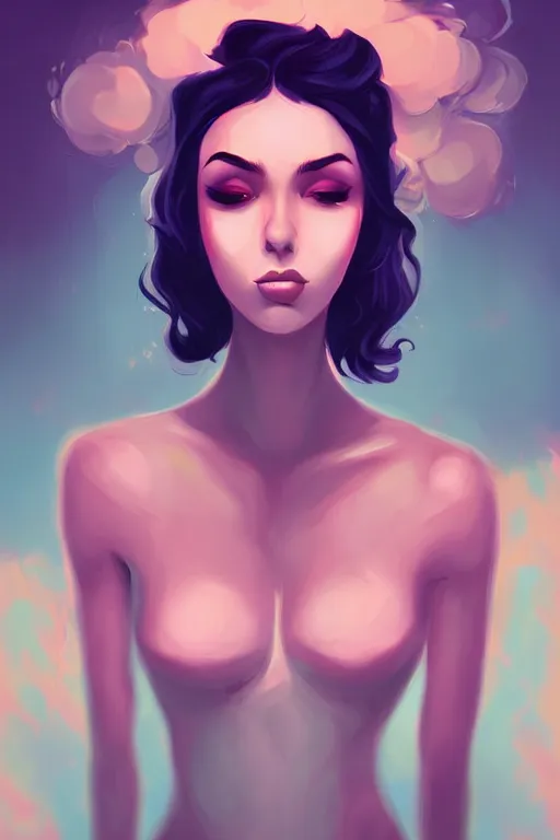 Image similar to a portrait of a beautiful woman with smoke and fire coming out of her eyes, artwork by Lois van Baarle, Loish, a masterpiece