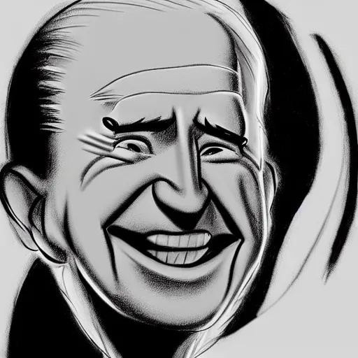 Image similar to milt kahl pencil sketch of joe biden