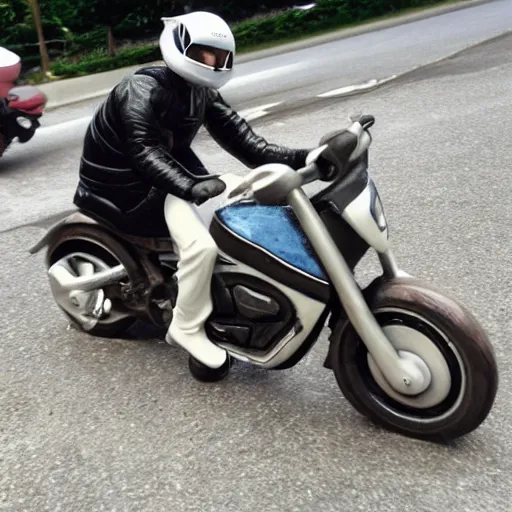 Prompt: cat driving a motorcycle