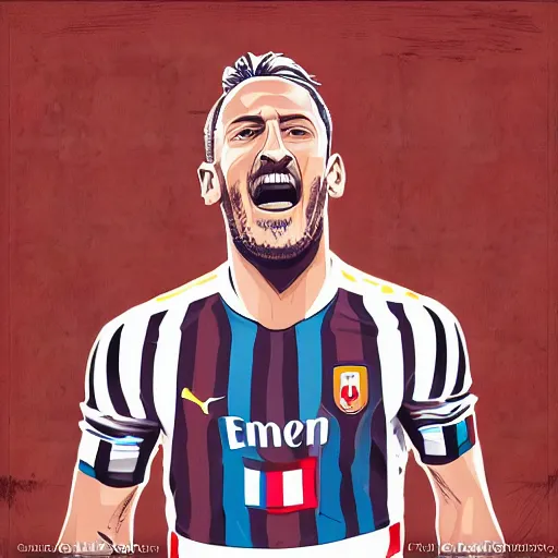 Image similar to totti italia, digital art