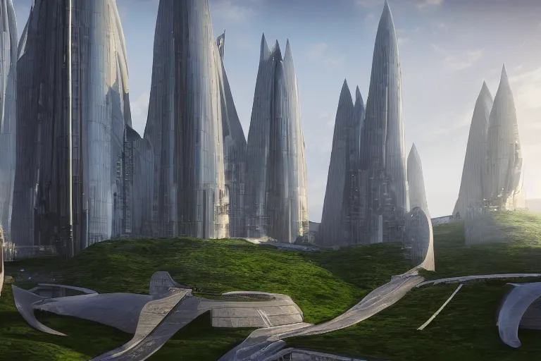 a cinematic shot of futuristic medieval city with a | Stable Diffusion ...