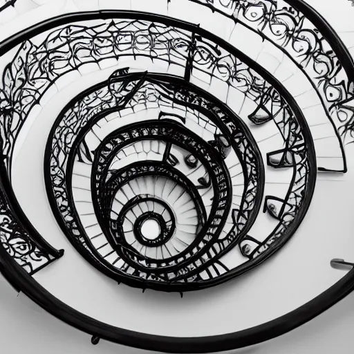 Prompt: a spiral staircase designed by h. r. giger